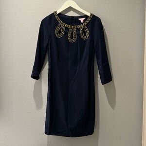 Lilly Pulitzer Navy Blue Bronte Shift Dress